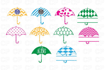 Umbrella SVG, Umbrella Monogram SVG SVG cutperfectstudio 