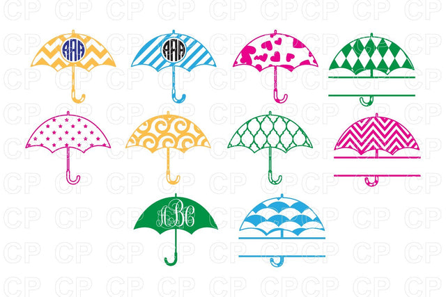 Umbrella SVG, Umbrella Monogram SVG SVG cutperfectstudio 