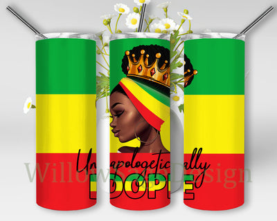 Unapologetically Dope Tumbler Png, African Woman 20oz Skinny Tumbler, Black Queen Tumbler Wrap, African American Sublimation Design, Digital Download Sublimation WillowSageDesign 