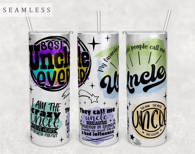 Uncle Quotes Tumbler Wrap, 20 Oz Skinny Tumbler Sublimation Design, Seamless Uncle Sayings Tumbler PNG Sublimation HappyDesignStudio 