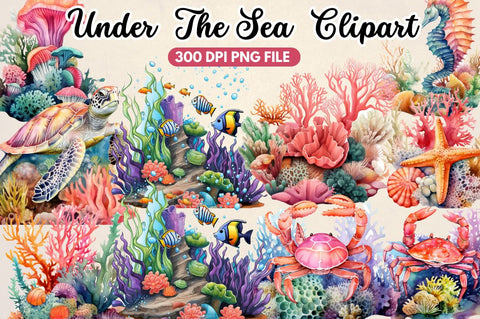 Under the Sea Clipart Bundle Sublimation Regulrcrative 