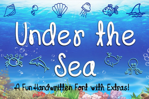Under the Sea Font Design Shark 