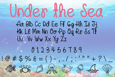 Under the Sea Font Design Shark 