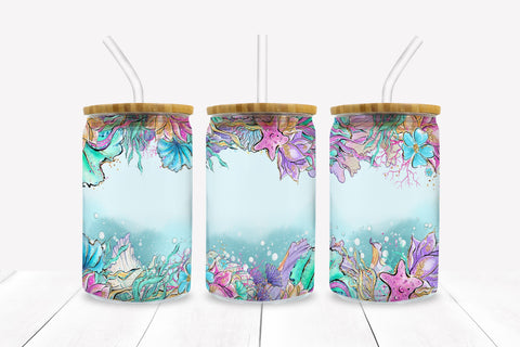 Under The Sea Libbey Glass Can Sublimation PNG Sublimation BijouBay 