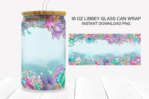 Under The Sea Libbey Glass Can Sublimation PNG Sublimation BijouBay 