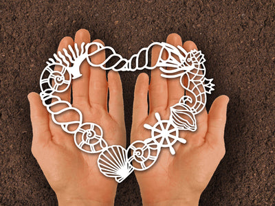 Underwater heart Paper cut SVG Johan Ru designs 