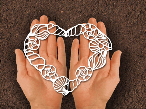 Underwater heart Paper cut SVG Johan Ru designs 