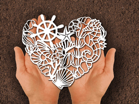 Underwater Heart Paper cut SVG Johan Ru designs 