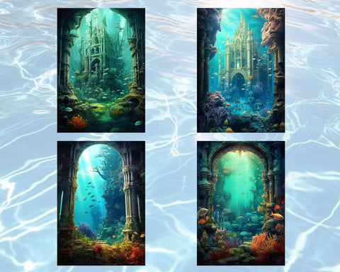 Underwater Lost City Under the Sea, Atlantis, JPG Sublimation nikola 