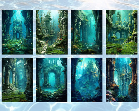 Underwater Lost City Under the Sea, Atlantis, JPG Sublimation nikola 