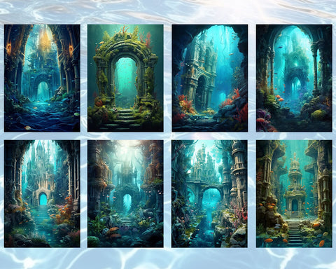 Underwater Lost City Under the Sea, Atlantis, JPG Sublimation nikola 