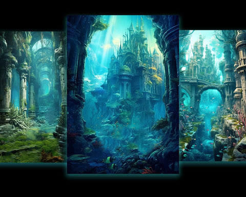 Underwater Lost City Under the Sea, Atlantis, JPG Sublimation nikola 