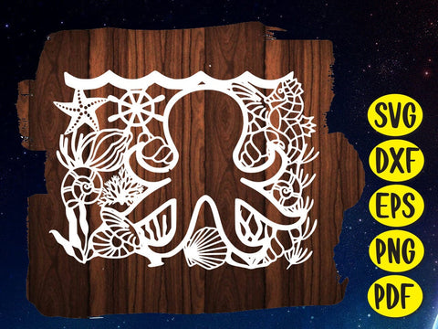 Underwater Octopus Paper cut Sea SVG Johan Ru designs 