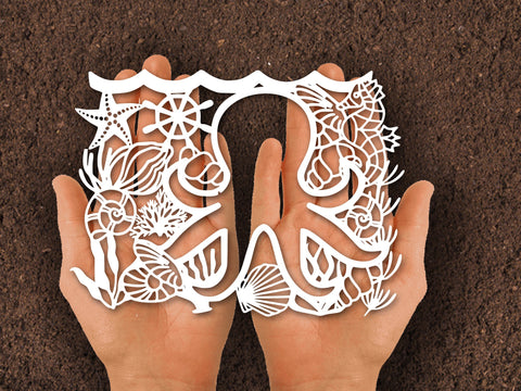 Underwater Octopus Paper cut Sea SVG Johan Ru designs 