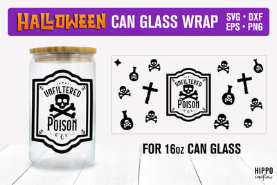 Unfiltered Poison Halloween Potion Label Can Glass Wrap SVG Hippo Creations 