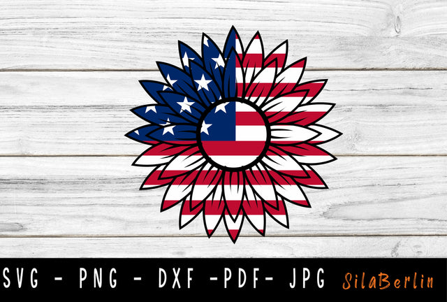 unflower American Flag SVG, Sunflower svg SVG SilaBerlin 