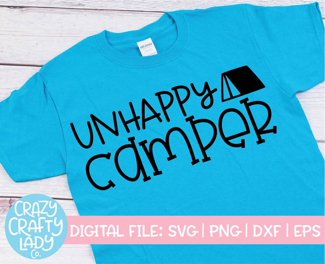 Unhappy Camper | Funny Camping SVG Cut File SVG Crazy Crafty Lady Co. 
