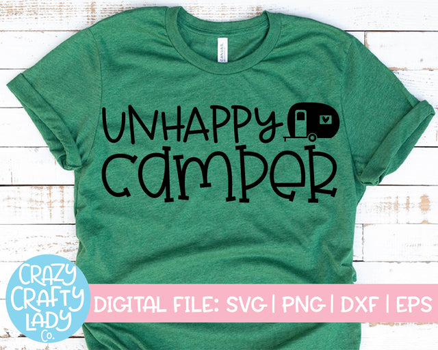 Unhappy Camper | Funny Camping SVG File SVG Crazy Crafty Lady Co. 