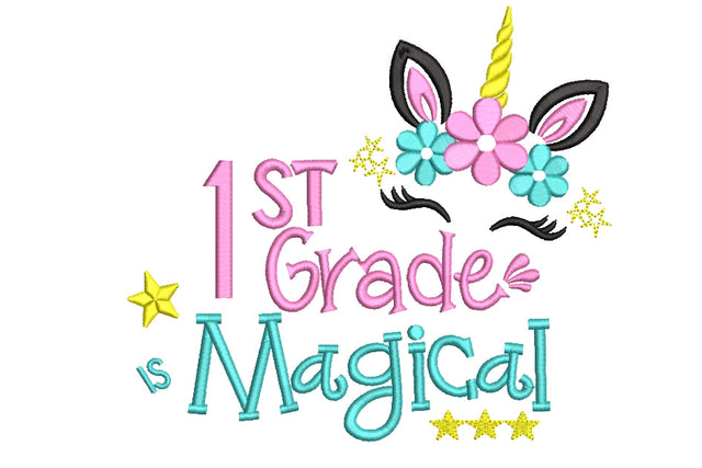 Unicorn, 1st grade magical embroidery design, 5 sizes. Embroidery/Applique DESIGNS ArtEMByNatalia 