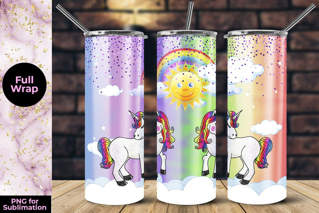 Unicorn 20oz Skinny Tumbler Wrap Sublimation Template Sublimation Sublimatiz Designs 