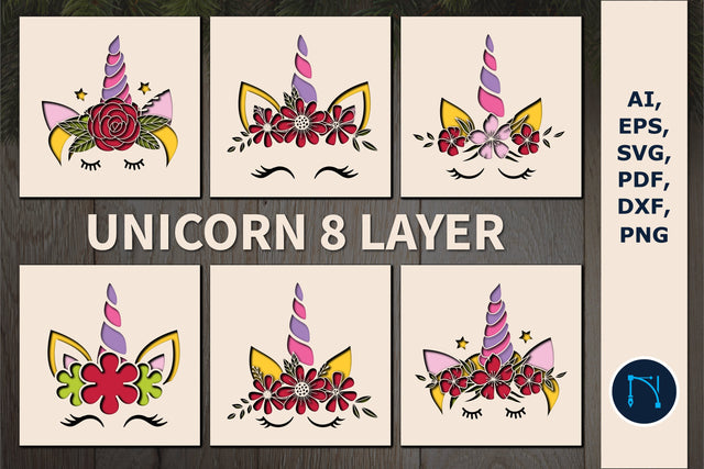 unicorn 3d layer paper cut SVG bundle SVG MD JOYNAL ABDIN 
