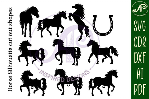 Unicorn and Horse Silhouette laser cut shapes x 18 SVG SVG APInspireddesigns 