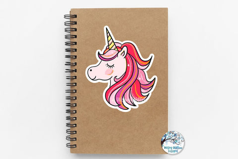 Unicorn and Rainbow Stickers PNG Sublimation Wispy Willow Designs 