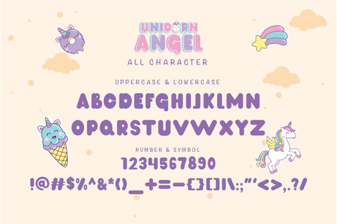 Unicorn Angel Display Font Font nearzz 