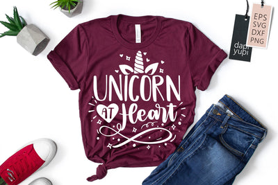 Unicorn At Heart SVG dapiyupi store 