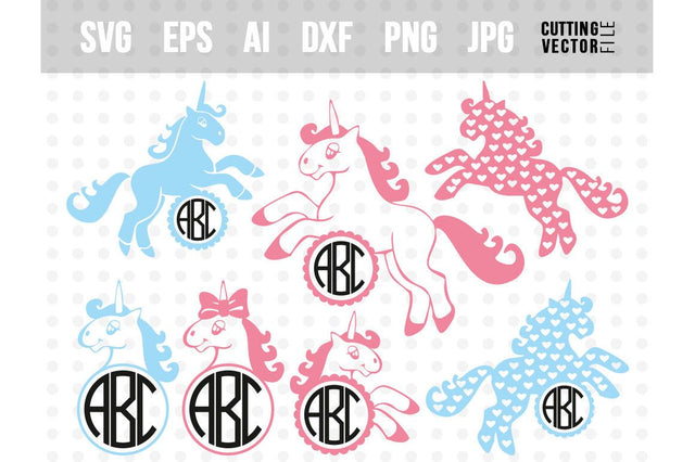 Unicorn Baby Monogram SVG SVG VectorSVGdesign 