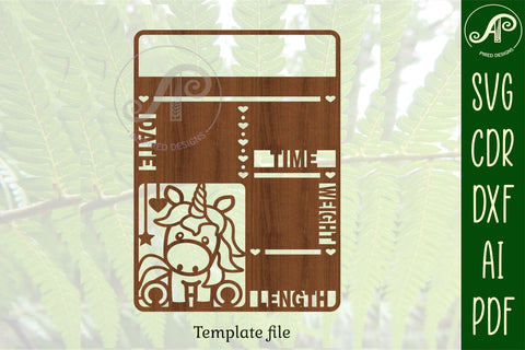 Unicorn Baby stats, Birth plaque, announcement sign SVG cut file SVG APInspireddesigns 