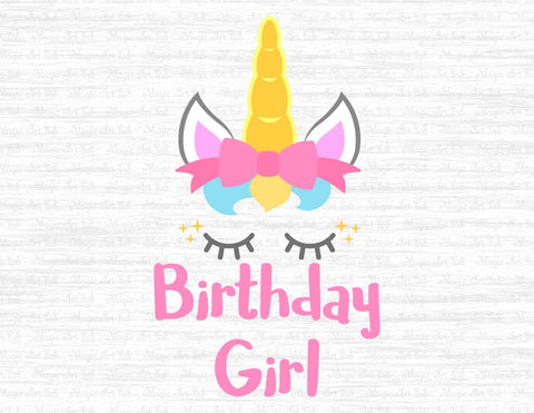 Unicorn birthday girl design, SVG file SVG MagicArtLab 
