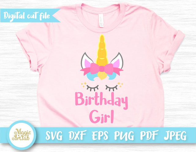 Unicorn birthday girl design, SVG file SVG MagicArtLab 