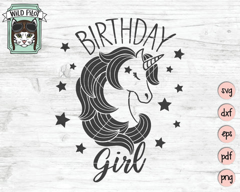 Unicorn Birthday Girl SVG Cut File SVG Wild Pilot 
