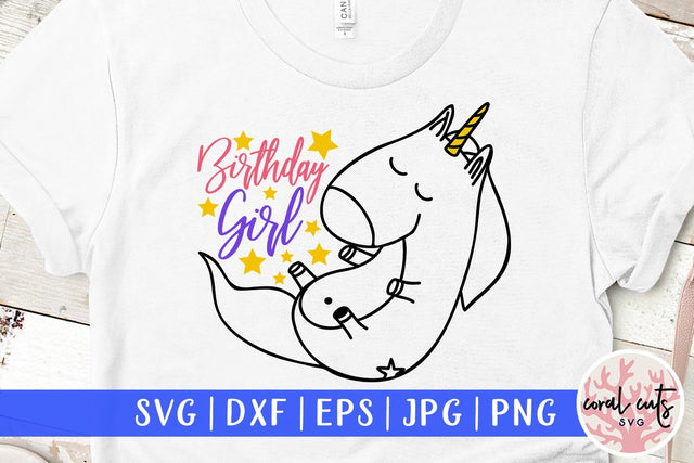 Unicorn birthday girl – Unicorn SVG EPS DXF PNG SVG CoralCutsSVG 