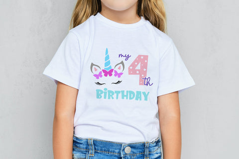 Unicorn birthday svg bundle, birthday numbers, birthday girl SVG Digital Rainbow Shop 