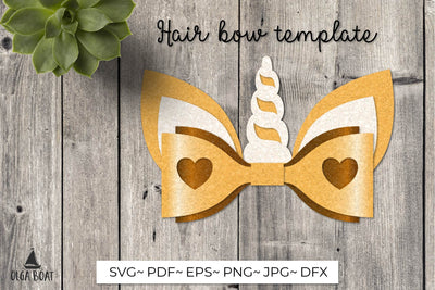 Unicorn bow | Hair bow template svg SVG Olga Boat Design 