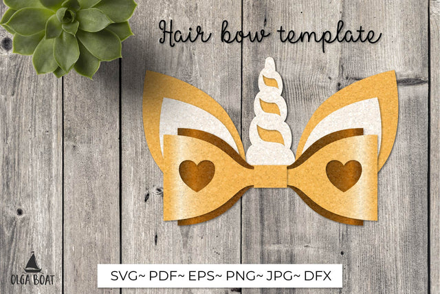 Unicorn bow | Hair bow template svg SVG Olga Boat Design 