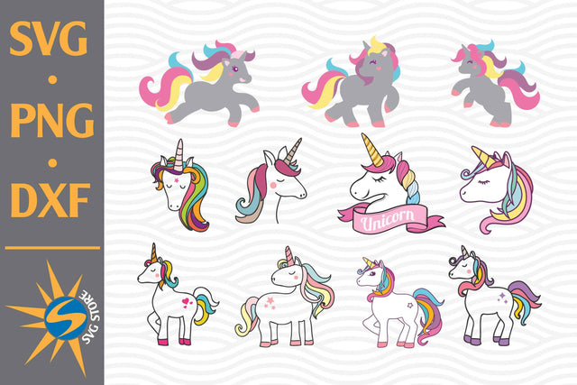 Unicorn Bundle SVG, PNG, DXF Digital Files Include SVG SVGStoreShop 