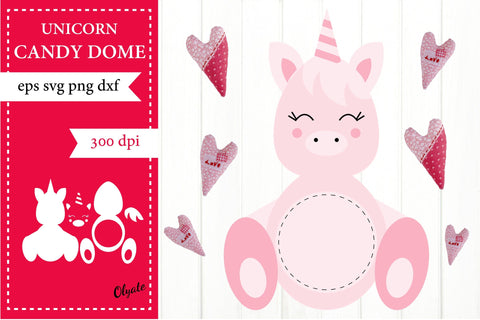 Unicorn Candy Dome SVG. Candy Dome Holder SVG SVG Olga Terlyanskaya 
