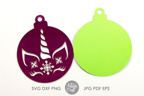 Unicorn Christmas ornament SVG for laser cutting SVG Artisan Craft SVG 