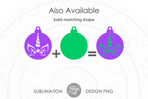 Unicorn Christmas ornament SVG for laser cutting SVG Artisan Craft SVG 