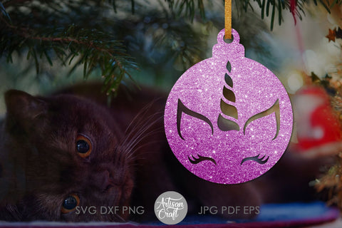 Unicorn Christmas ornament SVG for laser cutting SVG Artisan Craft SVG 
