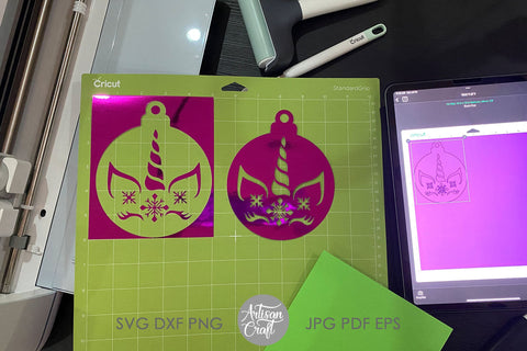 Unicorn Christmas ornament SVG for laser cutting SVG Artisan Craft SVG 