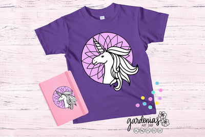 Unicorn Circle Mandala SVG Gardenias Art Shop 
