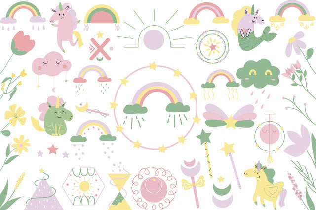 Unicorn Clipart Bundle | Cute Magical Unicorn SVG dapiyupi store 