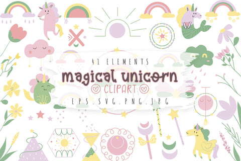 Unicorn Clipart Bundle | Cute Magical Unicorn SVG dapiyupi store 