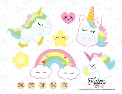 Unicorn Cliparts SVG KittenGraphic 