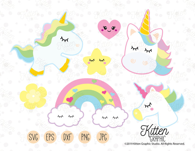 Unicorn Cliparts SVG KittenGraphic 