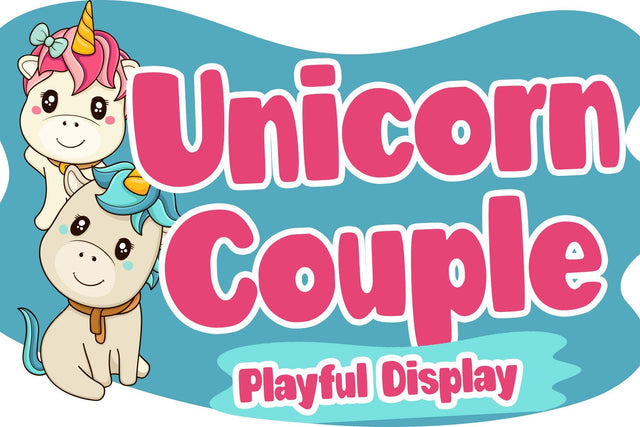 Unicorn Couple Font Stefani Letter 